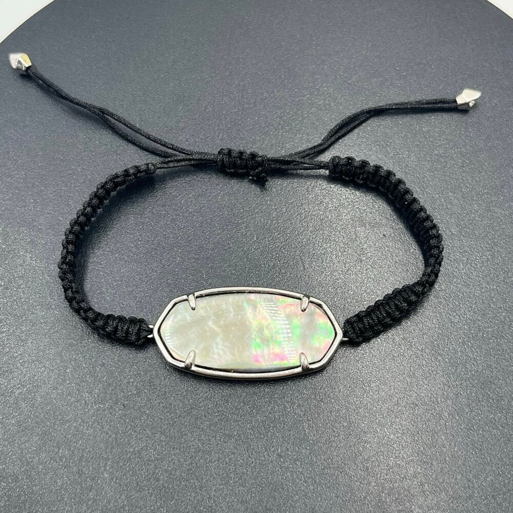 Kendra Scott Elle‎ Friendship Adj Black Braided Abalone MOP Friendship Bracelet